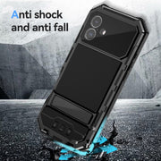 For iPhone 16 Plus R-JUST Life Water-resistant Dustproof Shockproof Holder Phone Case(Black)
