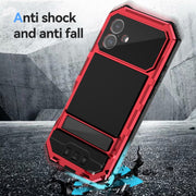 For iPhone 16 Plus R-JUST Life Water-resistant Dustproof Shockproof Holder Phone Case(Red)