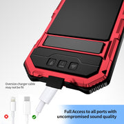 For iPhone 16 Plus R-JUST Life Water-resistant Dustproof Shockproof Holder Phone Case(Red)