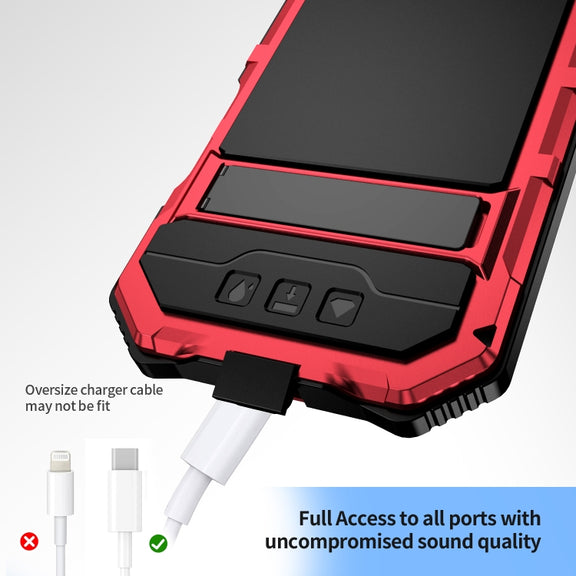 For iPhone 16 Plus R-JUST Life Water-resistant Dustproof Shockproof Holder Phone Case(Red)