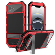 For iPhone 16e R-JUST Life Water-resistant Dustproof Shockproof Holder Phone Case(Red)