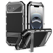 For iPhone 16e R-JUST Life Water-resistant Dustproof Shockproof Holder Phone Case(Silver)