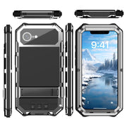 For iPhone 16e R-JUST Life Water-resistant Dustproof Shockproof Holder Phone Case(Silver)