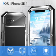 For iPhone 16e R-JUST Life Water-resistant Dustproof Shockproof Holder Phone Case(Silver)