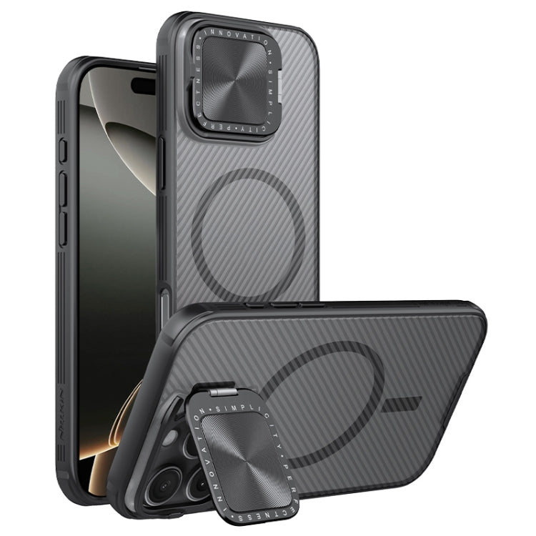 For iPhone 16 Pro Max NILLKIN CamShield Prop MagSafe Magnetic Translucent PC Phone Case(Black)