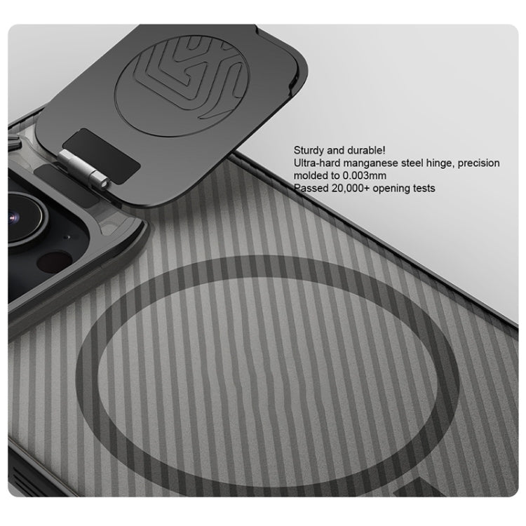 For iPhone 16 Pro Max NILLKIN CamShield Prop MagSafe Magnetic Translucent PC Phone Case(Black)