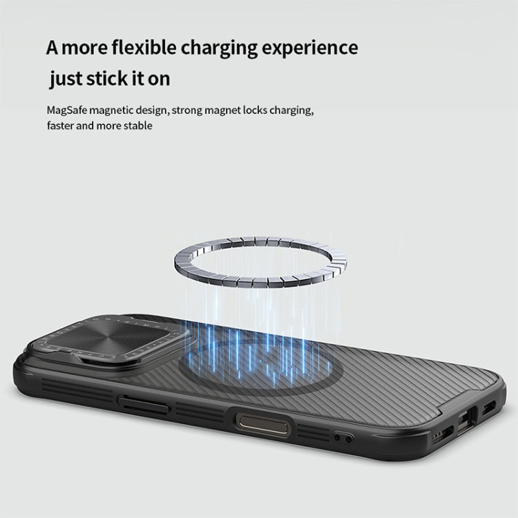 For iPhone 16 Pro Max NILLKIN CamShield Prop MagSafe Magnetic Translucent PC Phone Case(Black)
