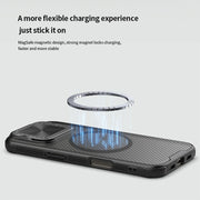 For iPhone 16 Pro Max NILLKIN CamShield Prop MagSafe Magnetic Translucent PC Phone Case(Black)