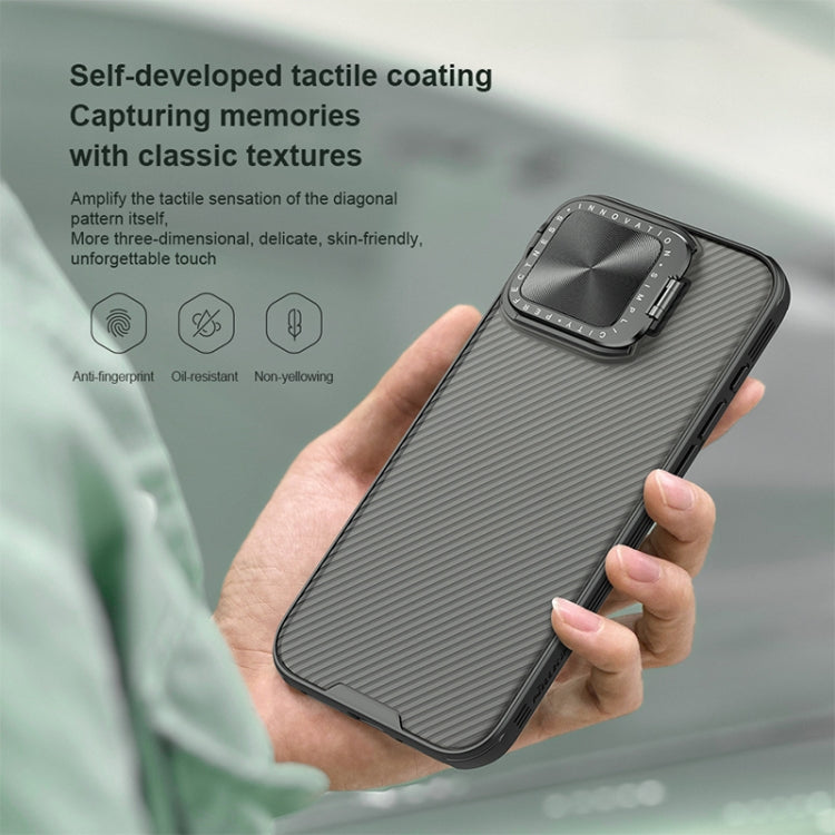 For iPhone 16 Pro Max NILLKIN CamShield Prop Translucent PC Phone Case(Black)