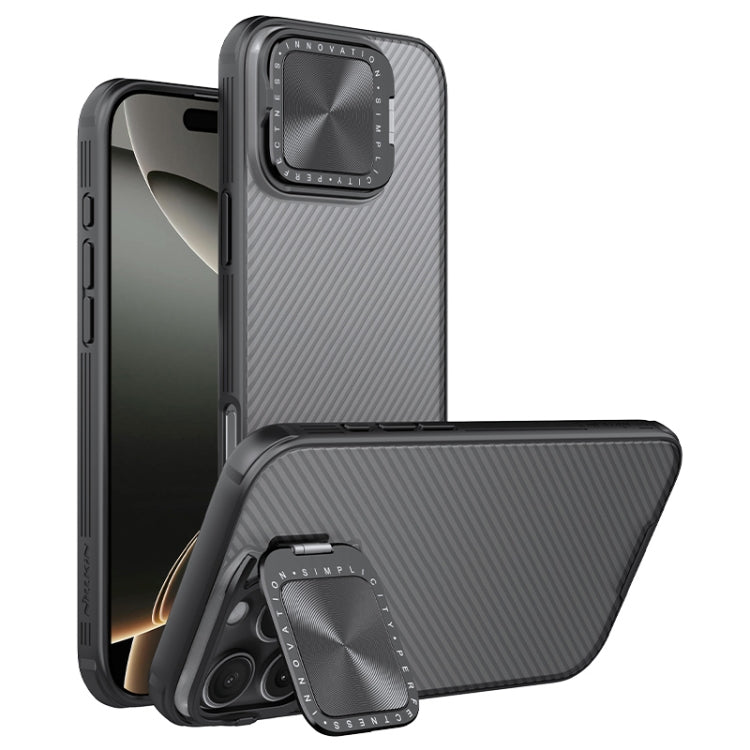 For iPhone 16 Pro NILLKIN CamShield Prop Translucent PC Phone Case(Black)
