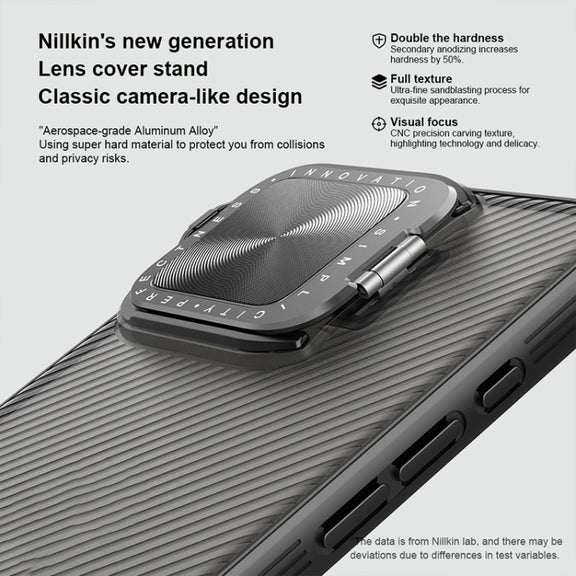 For iPhone 16 Pro NILLKIN CamShield Prop Translucent PC Phone Case(Black)