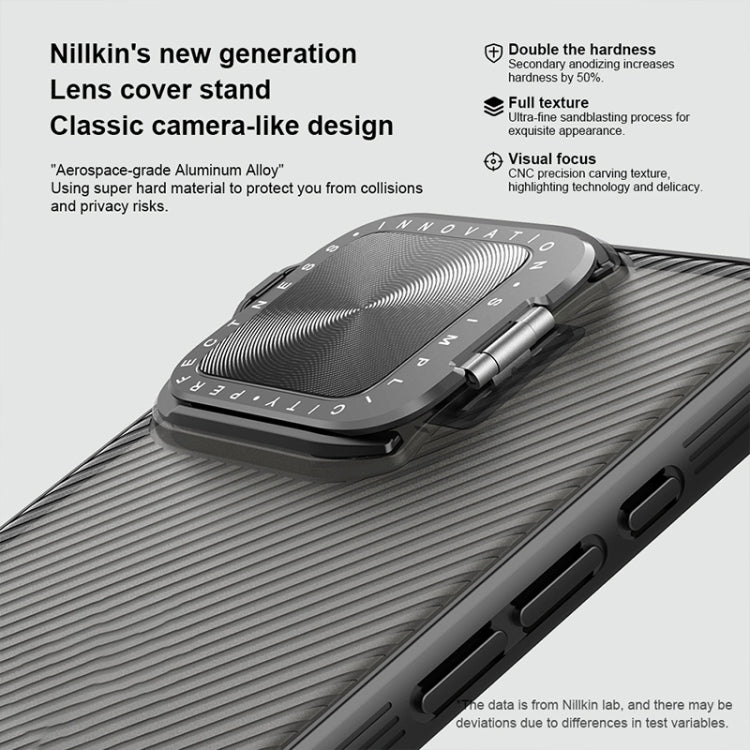 For iPhone 16 Pro NILLKIN CamShield Prop Translucent PC Phone Case(Black)