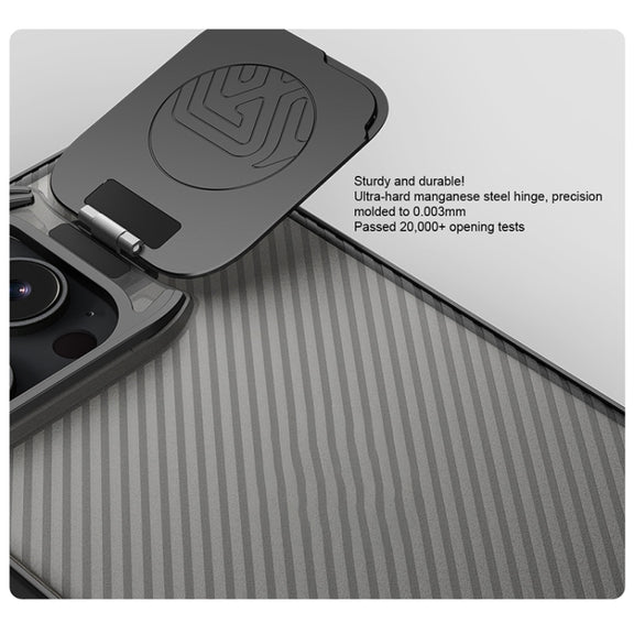 For iPhone 16 Pro NILLKIN CamShield Prop Translucent PC Phone Case(Black)