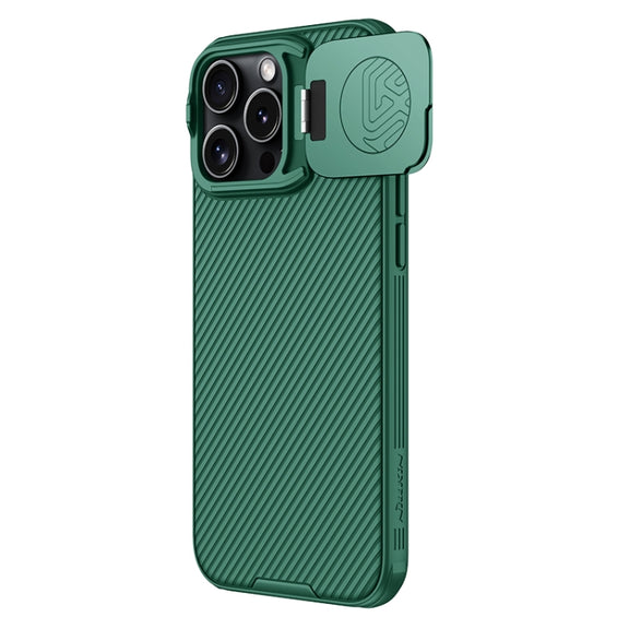 For iPhone 16 Pro Max NILLKIN Black Mirror Prop CD Texture Mirror Phone Case(Green)