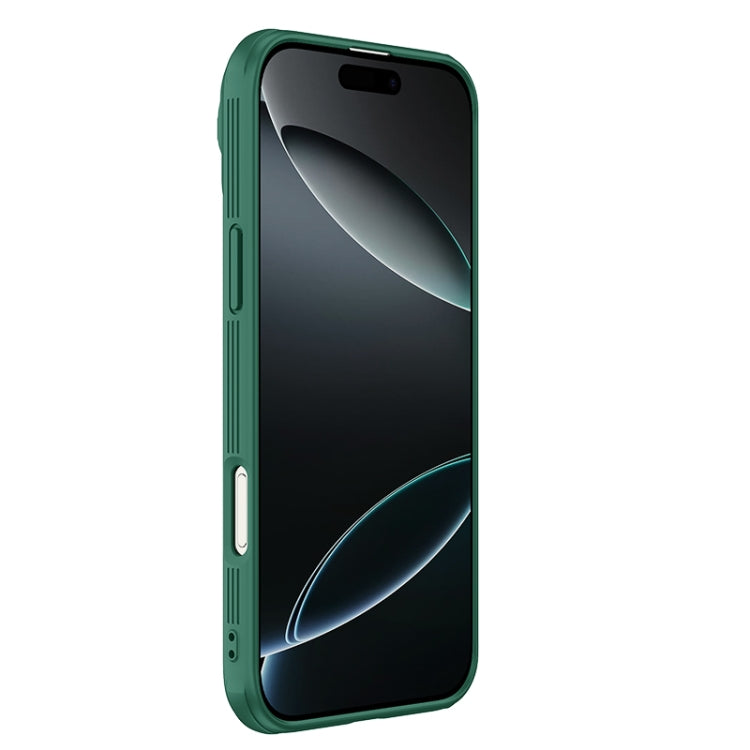 For iPhone 16 Pro Max NILLKIN Black Mirror Prop CD Texture Mirror Phone Case(Green)