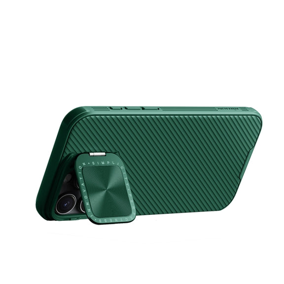 For iPhone 16 Pro NILLKIN Black Mirror Prop CD Texture Mirror Phone Case(Green)