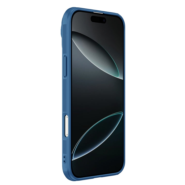 For iPhone 16 Pro NILLKIN Black Mirror Prop CD Texture Mirror Phone Case(Blue)
