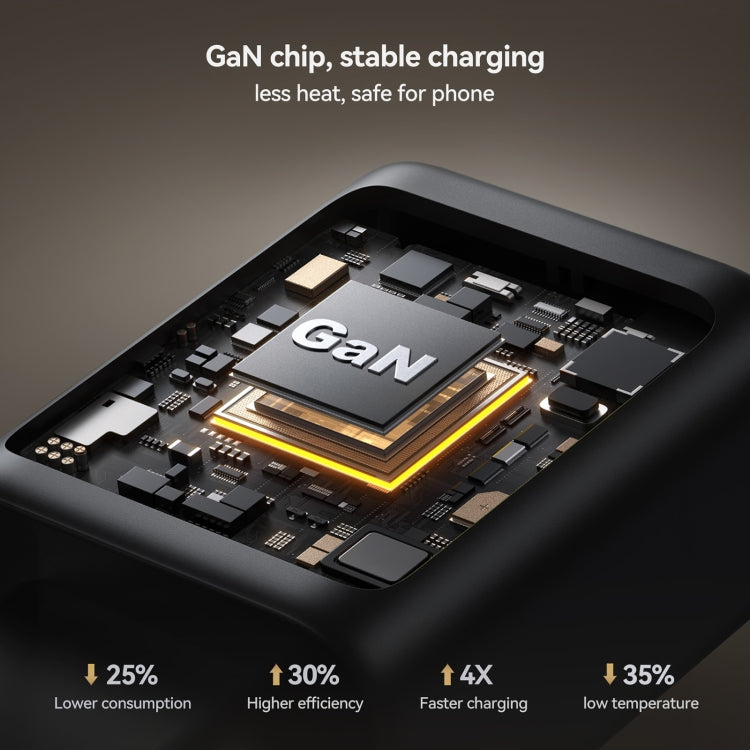 JOYROOM JR-TCG13 45W GaN USB-C / Type-C Port Super Fast Charger, Plug:EU Plug(Black)