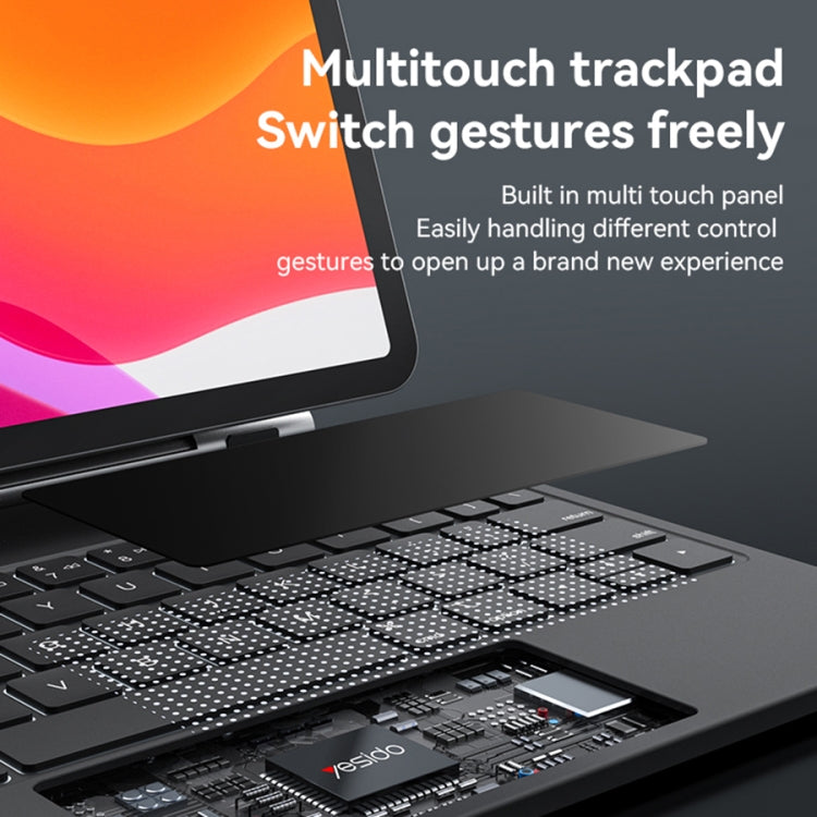 For iPad Pro 12.9 2020 / 2018 Yesido Dual-sided Clip Digital Display Magnetic Keyboard Leather Case(Black)