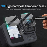 For GoPro HERO13 Black Sunnylife 3 in 1 Lens Protector Front and Rear Screen Tempered Glass Films, Quantity:2 + 2 + 2 Sets