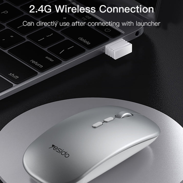 Yesido KB15 Slim 2.4G Rechargeable Wireless Optical Mouse(White)