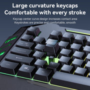Yesido KB21 104-key 1.5m USB Wired Keyboard with Breathing Light(Black)