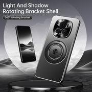 For Honor Magic6 Pro Rotating Holder Frosted Metal Phone Case(Titanium)