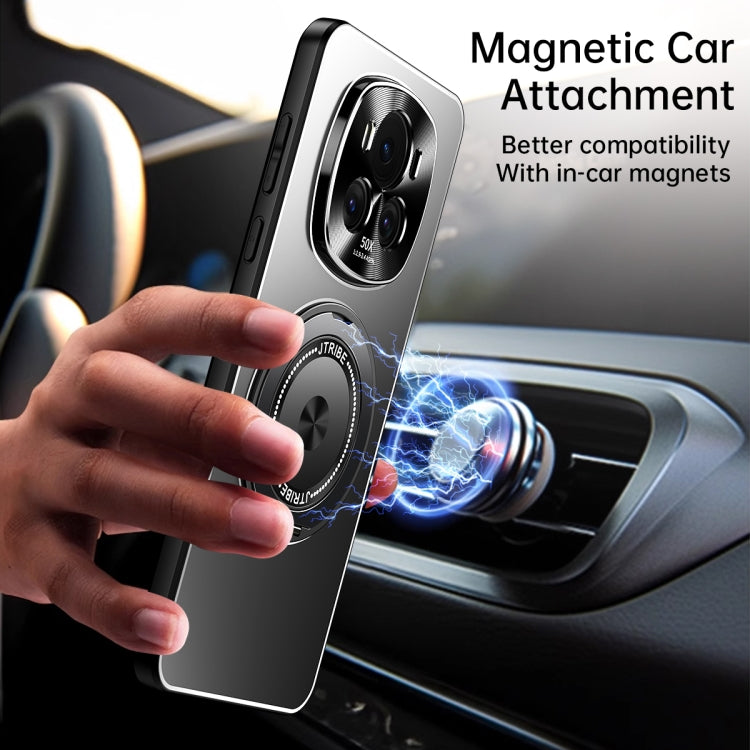 For Honor Magic6 Pro Rotating Holder Frosted Metal Phone Case(Titanium)