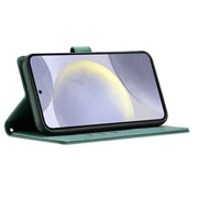 For Samsung Galaxy S25+ 5G Cartoon Elephant Embossed Leather Phone Case(Green)