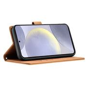 For Samsung Galaxy S25+ 5G Cartoon Elephant Embossed Leather Phone Case(Yellow)