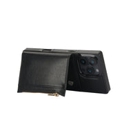 For iPhone 16 Pro Square Zipper Wallet Bag TPU+PU Back Cover Case(Black)