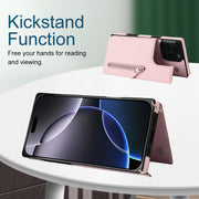 For iPhone 16 Pro Max Cross-body Zipper Square Phone Case(Pink)