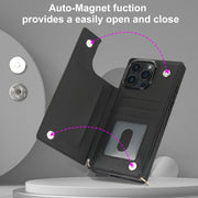 For iPhone 16 Pro Max Cross-body Zipper Square Phone Case(Black)