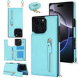For iPhone 16 Pro Cross-body Zipper Square Phone Case(Green) - iPhone 16 Pro Cases by PMC TechLife | Online Shopping South Africa | PMC TechLife | Buy Now Pay Later Mobicred