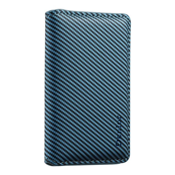 Denior V13 Magsafe Wallet Carbon Fiber Texture Leather Magnetic Card Holder Bag(Blue)