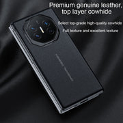 For Huawei Mate XT Ultimate Smart Side View Window Genuine Leather Phone Case(Black)