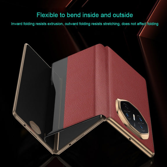 For Huawei Mate XT Ultimate Smart Side View Window Plain Leather Phone Case(Black)