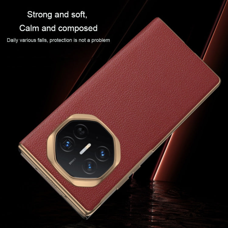 For Huawei Mate XT Ultimate Smart Side View Window Plain Leather Phone Case(Black)