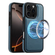 For iPhone 16 Pro Max Denior Carbon Fiber Texture Leather MagSafe Phone Case(Blue) - iPhone 16 Pro Max Cases by Denior | Online Shopping South Africa | PMC TechLife | Buy Now Pay Later Mobicred