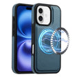 For iPhone 16 Denior Carbon Fiber Texture Leather MagSafe Phone Case(Blue) - iPhone 16 Cases by Denior | Online Shopping South Africa | PMC TechLife | Buy Now Pay Later Mobicred
