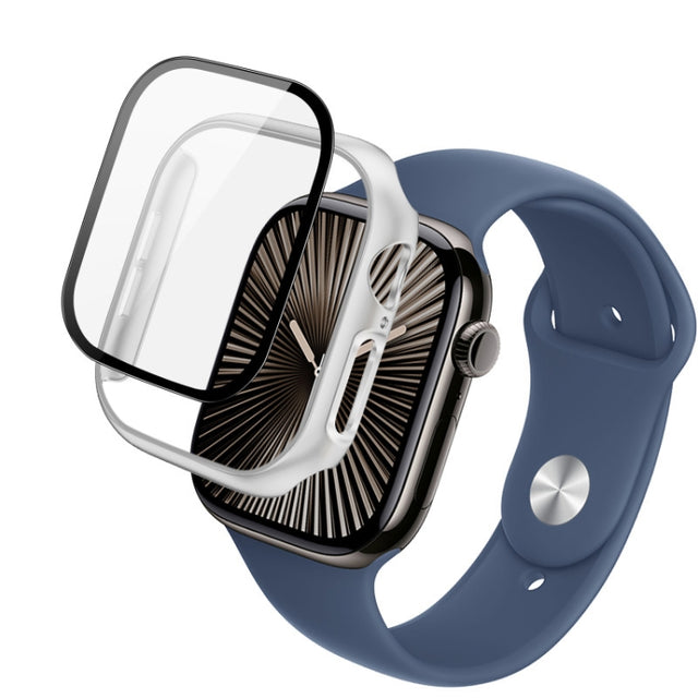 For Apple Watch Series 10 42mm imak Integrated Watch Case with Film(Silver)