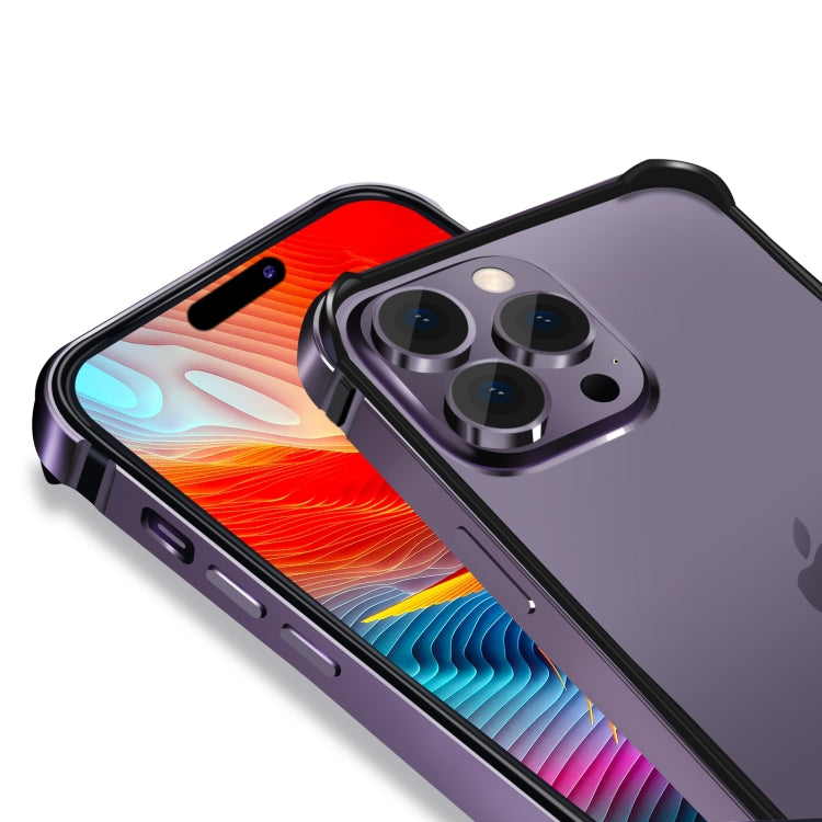 For iPhone 16 Pro TPU + Aluminum Alloy Frame Phone Case(Black)