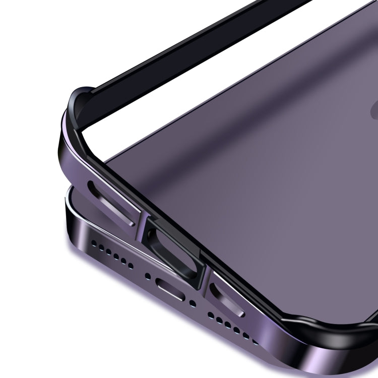 For iPhone 16 Pro Max TPU + Aluminum Alloy Frame Phone Case(Silver)
