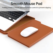 Multifunctional Laptop PU Magnetic Stand Split Liner Bag with Mouse Pad Function, Size:13-14 inch(Dark Blue)