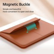 Multifunctional Laptop PU Magnetic Stand Split Liner Bag with Mouse Pad Function, Size:13-14 inch(Dark Blue)