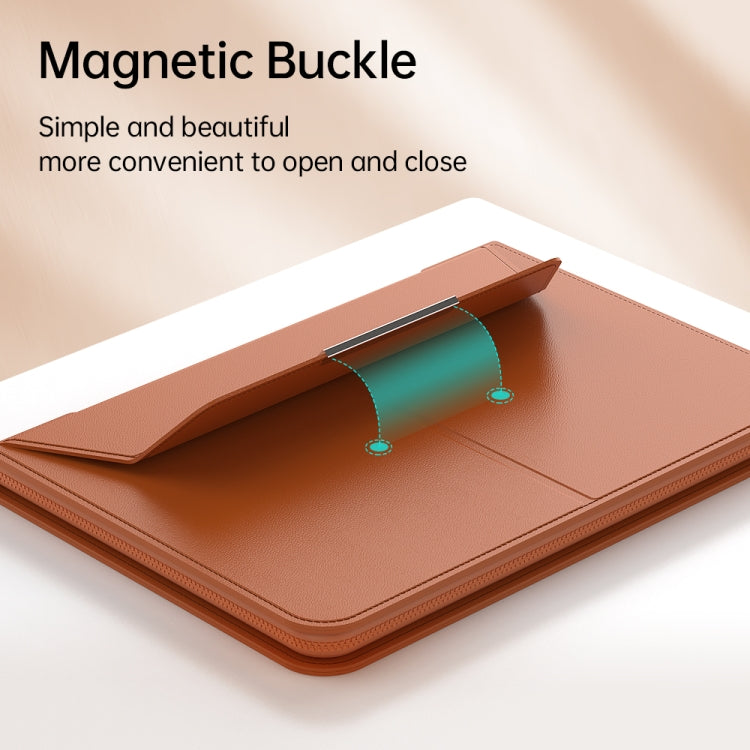 Multifunctional Laptop PU Magnetic Stand Split Liner Bag with Mouse Pad Function, Size:13-14 inch(Dark Blue)
