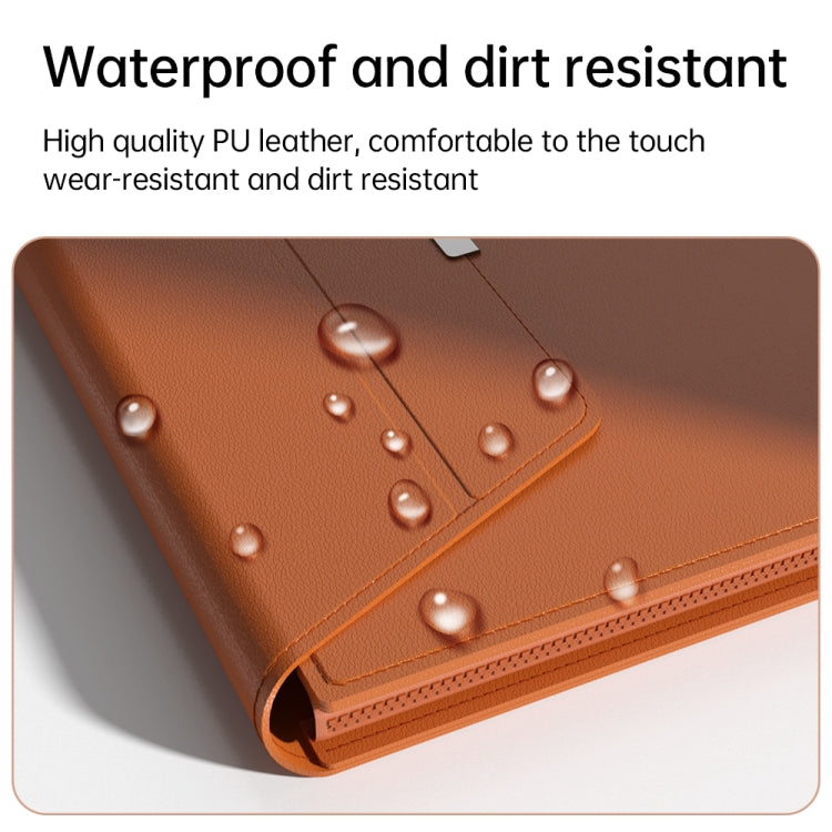 Multifunctional Laptop PU Magnetic Stand Split Liner Bag with Mouse Pad Function, Size:13-14 inch(Dark Blue)