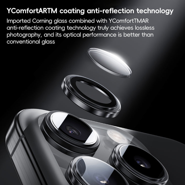For iPhone 16 Pro Benks King Kong Series Corning Single Metal Lens Protective Film(Silver)