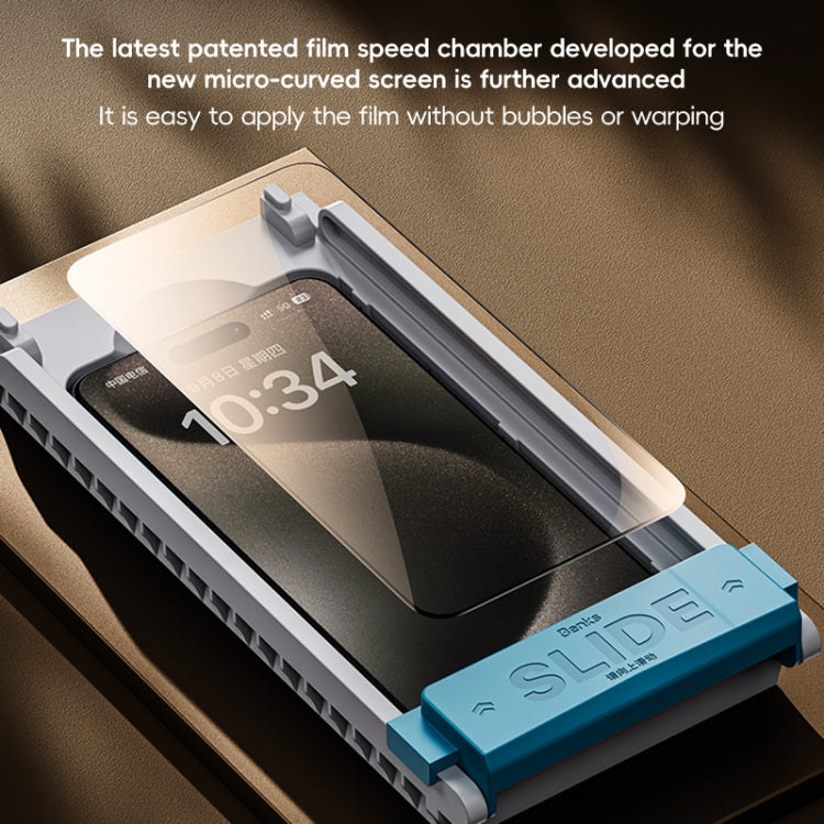 For iPhone 16 Plus Benks Black Gold Series 3D Heat Bending Full Glue Full Coverage HD Tempered Film
