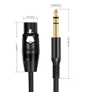 6.35mm to XRL Canon Female Dual Channel Microphone Audio Cable, Length:10m(Black)